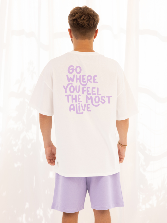 Shirt White purple Go Where you feel 