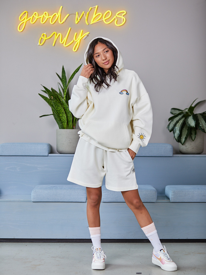 GOOD ENERGY CLUB HOODIE - RAINBOW CREME