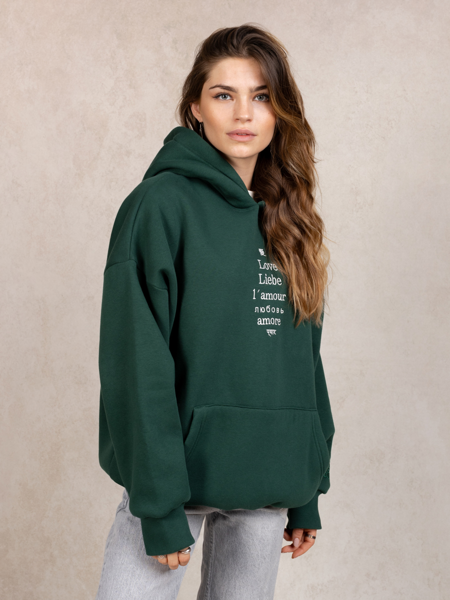 Hoodie Love is universal - Noble Green