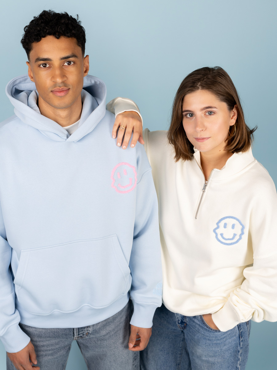 Halfzip Smile White Blue