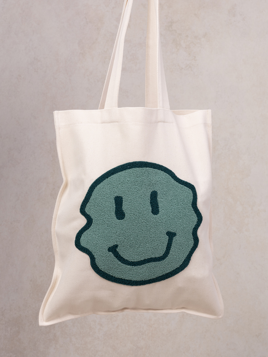 Jutebeutel Smiley green