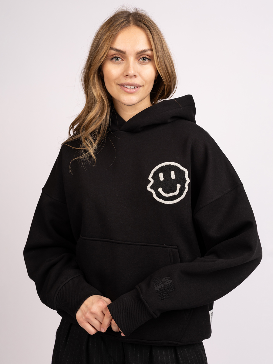 Smiley Hoodie Black 