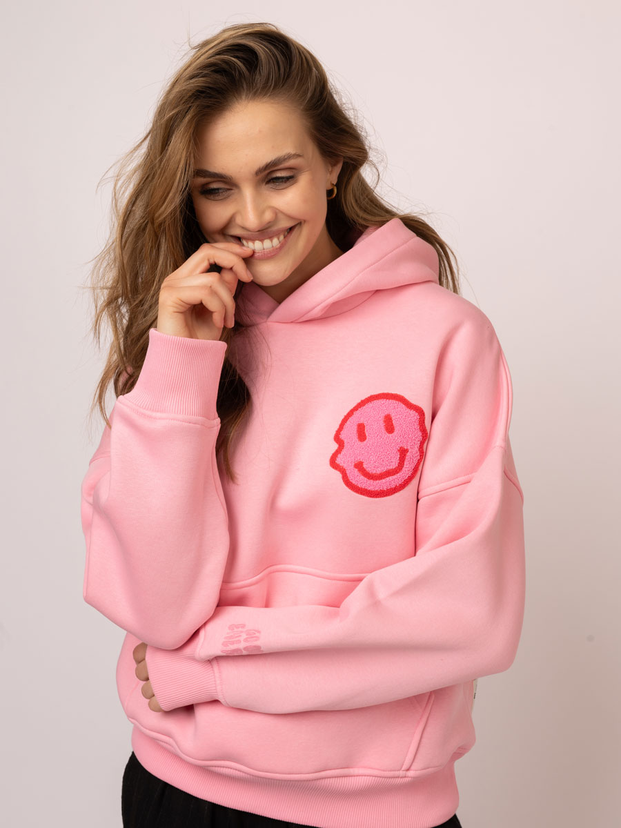 Smiley Hoodie Pink
