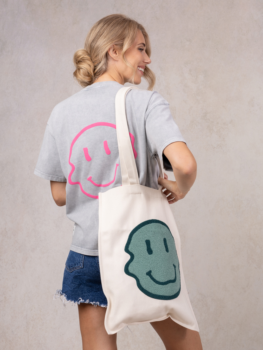 Jutebeutel Smiley green