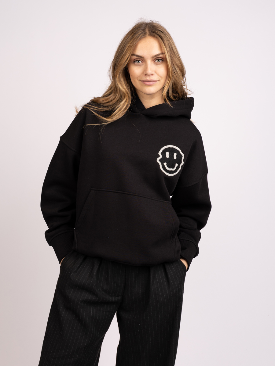 Smiley Hoodie Black 