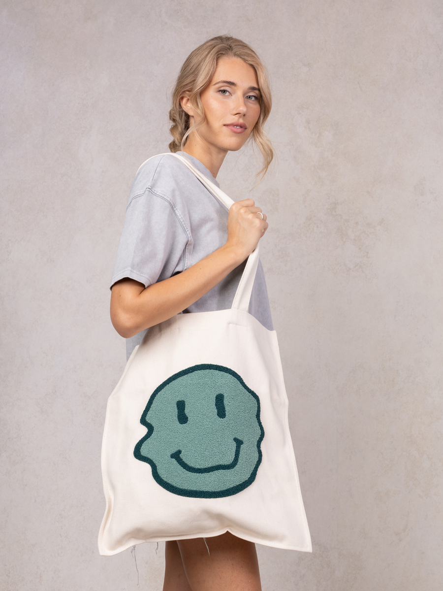 Jutebeutel Smiley green