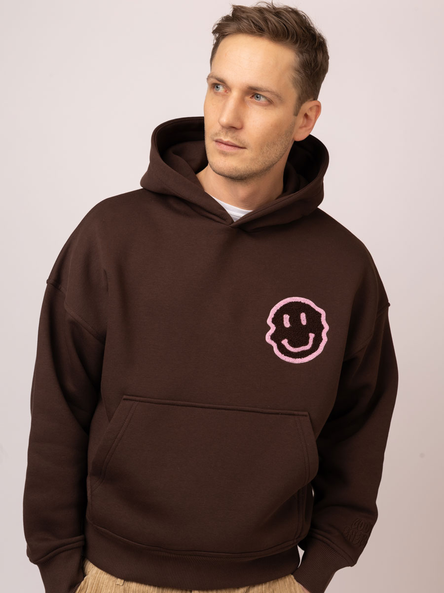 Smiley Hoodie Brown
