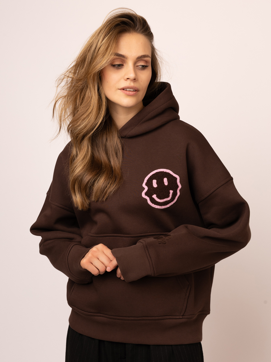 Smiley Hoodie Brown