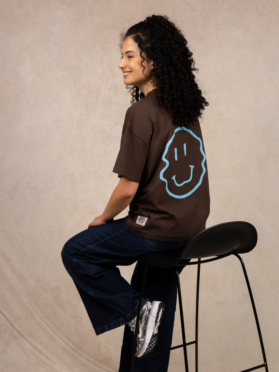 Smile Shirt Brown Babyblue