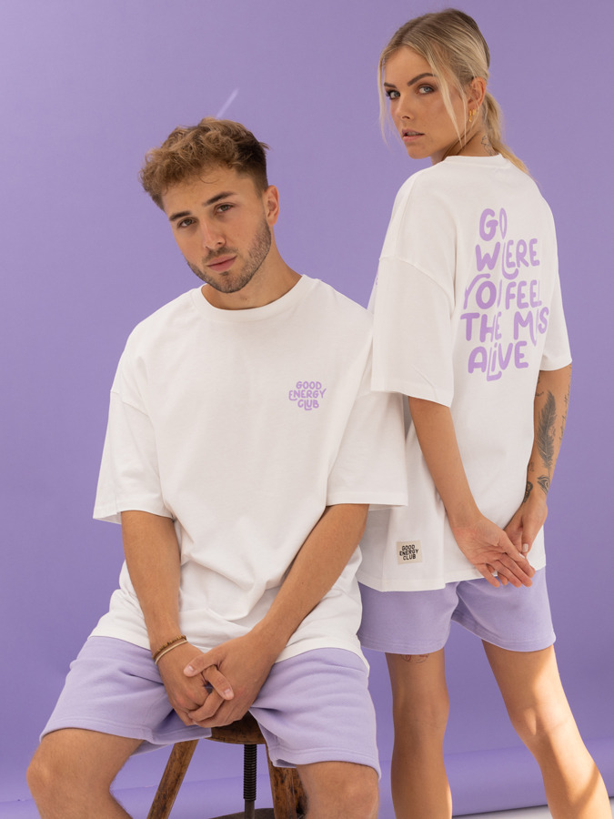 Shirt White purple Go Where you feel