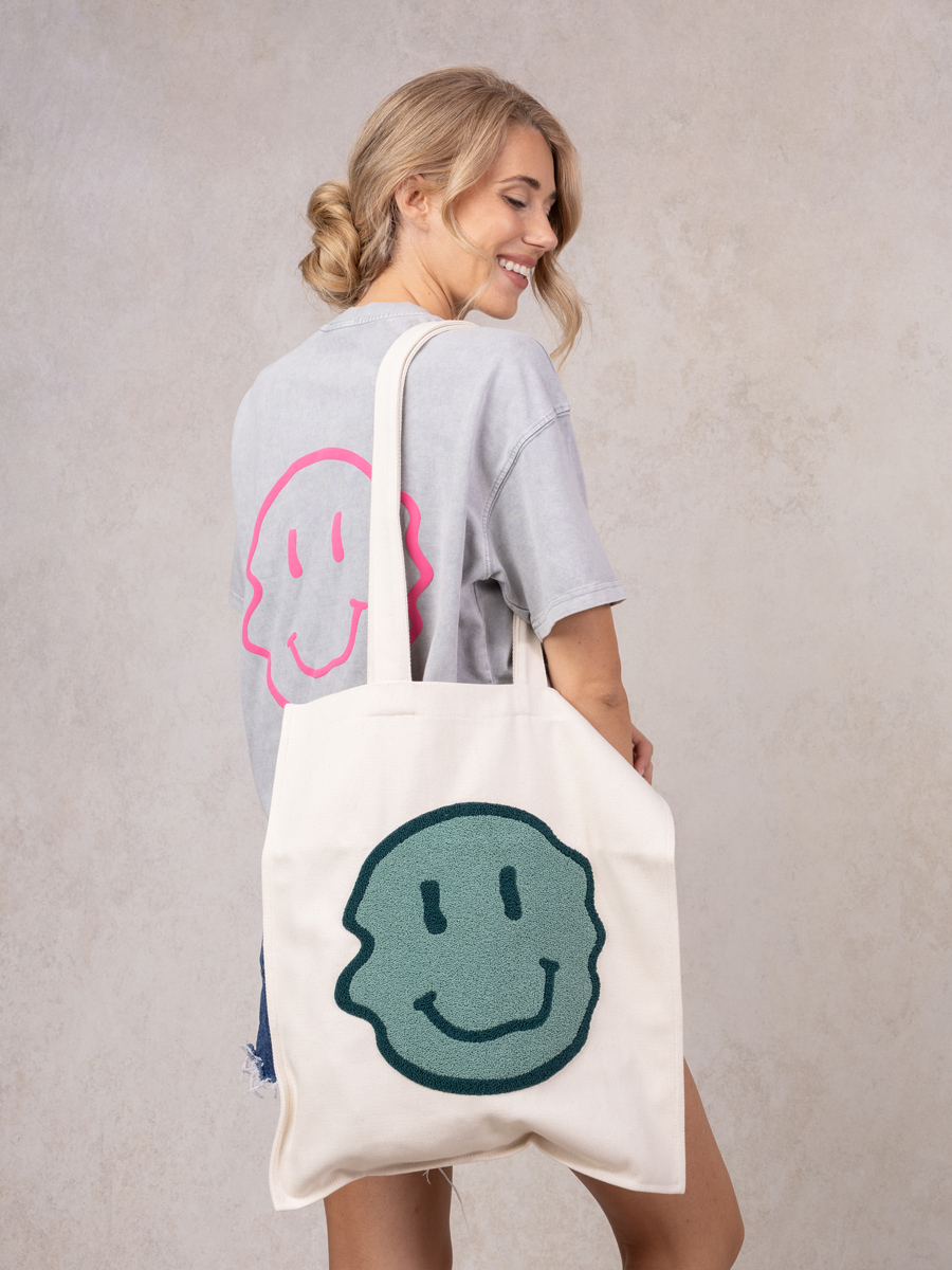Jutebeutel Smiley green