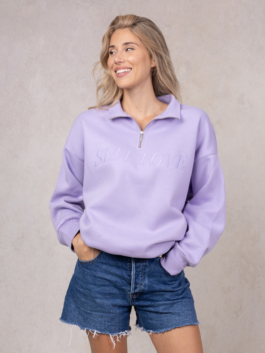 Half zip Self love purple